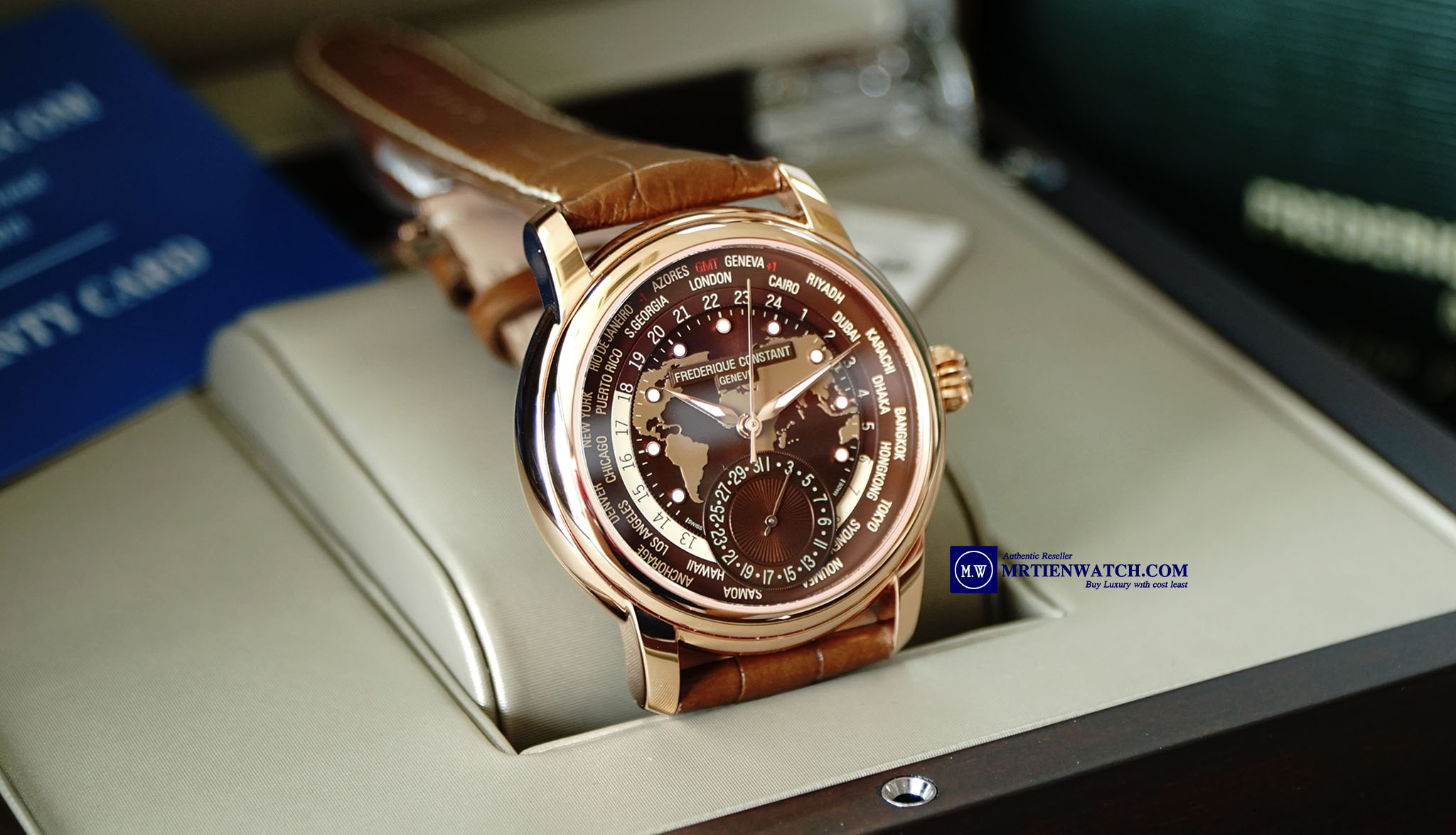 Frederique constant worldtimer online rose gold