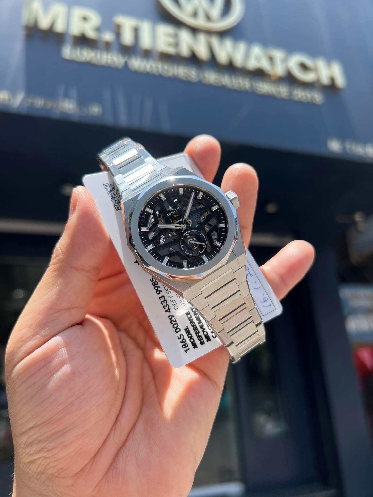 [Used fullset 1/2023 xuất sắc] ZENITH DEFY SKYLINE SKELETON 41 MM 03.9300.3620/78.I001 02 dây thay đổi nhanh