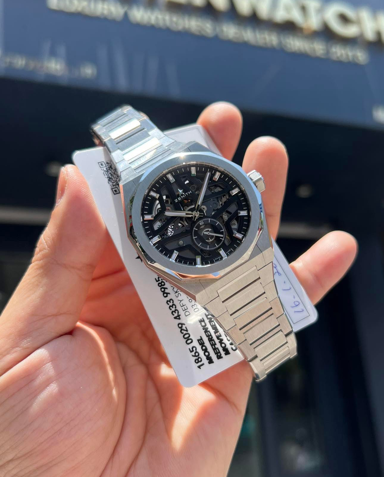 [Used fullset 1/2023 xuất sắc] ZENITH DEFY SKYLINE SKELETON 41 MM 03.9300.3620/78.I001 02 dây thay đổi nhanh