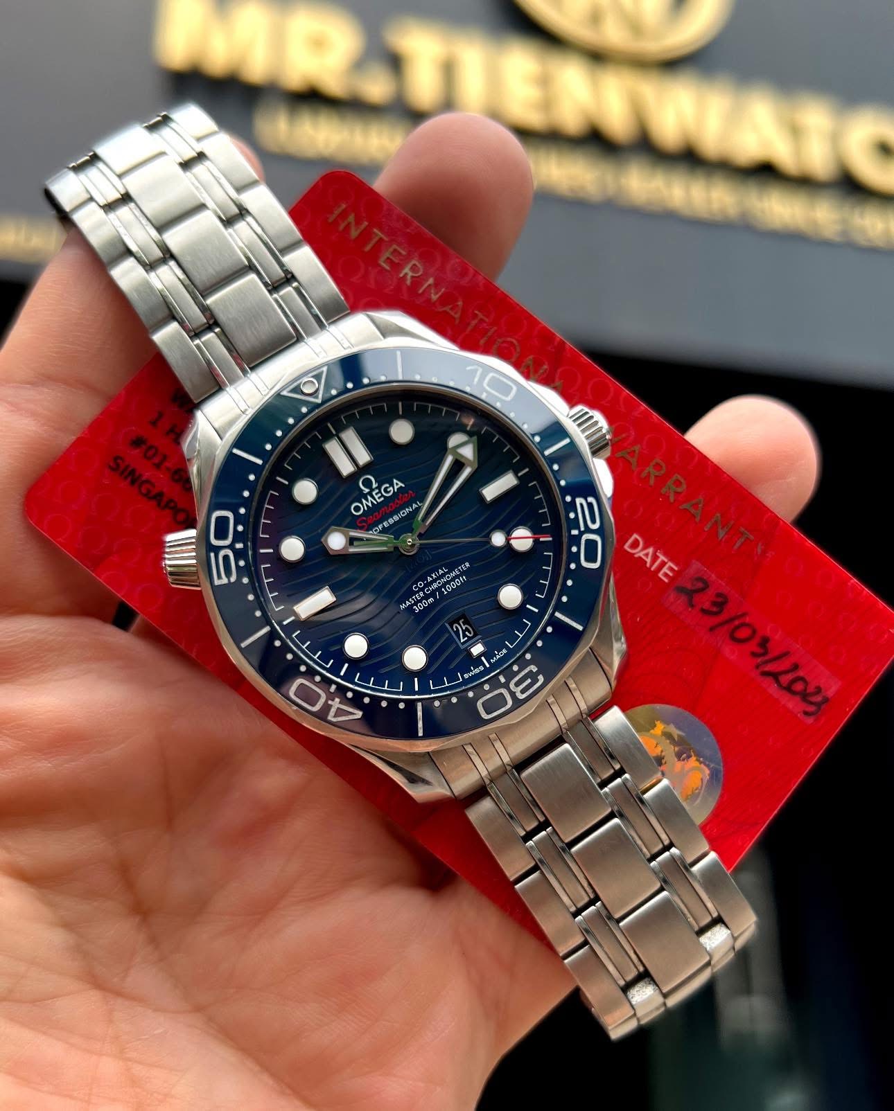 Used fullset 3/2023 Omega SeaMaster Diver 300M Co‑Axial Master Chronometer 42 MM 210.30.42.20.03.001